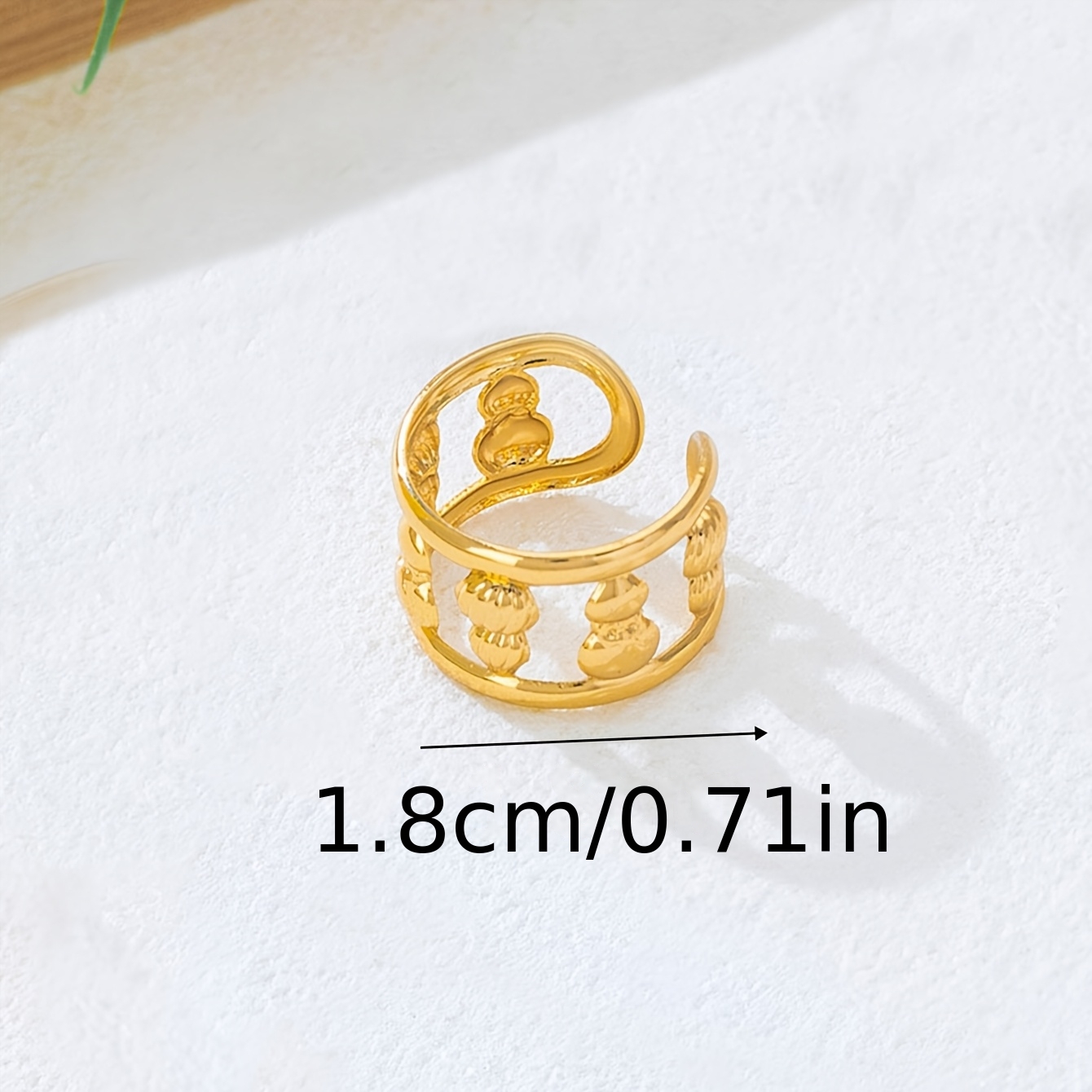 Vintage Embossed Wide-band Women's Multi-layer Openwork Ring